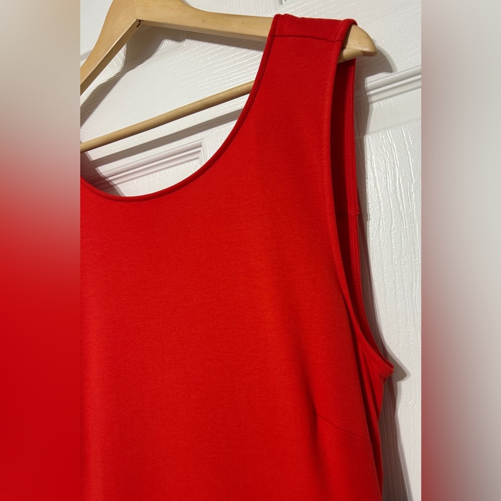New York & Co Women’s Red Dress Open Back Cotton Knit Sleeveless NWT Size L - Picture 3 of 8